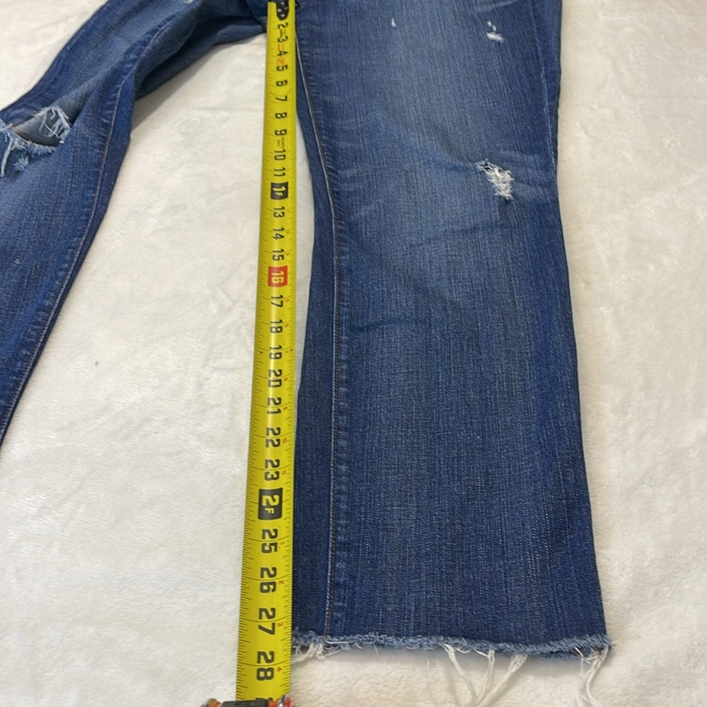 J CREW SLIM BROKEN IN BOYFRIEND SIZE 28 Women's Distressed Blue Jeans - Picture 2 of 7